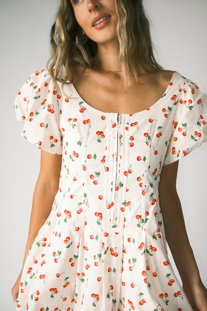 doe zipper mini dress // cherry *zoco exclusive*