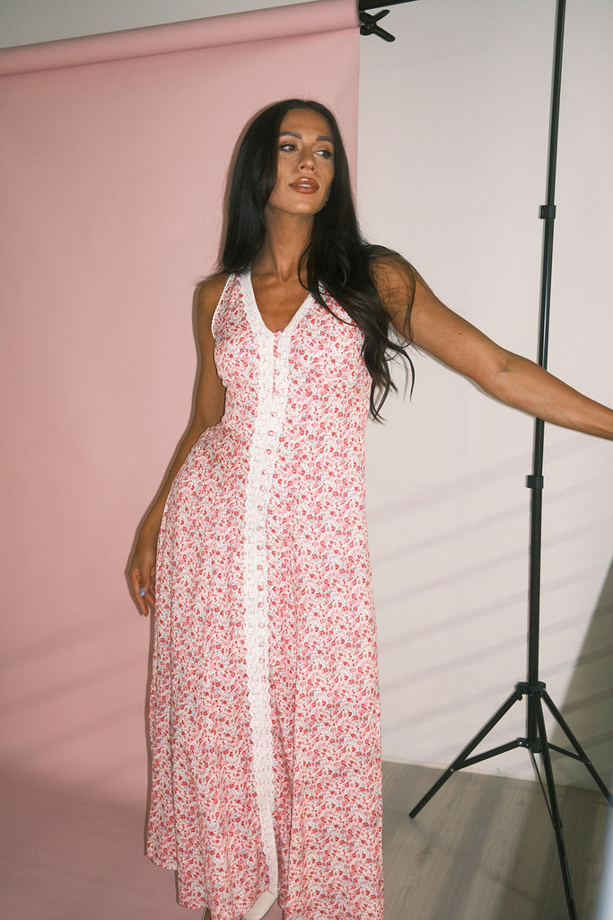 honey floral dress // pink *zoco exclusive*