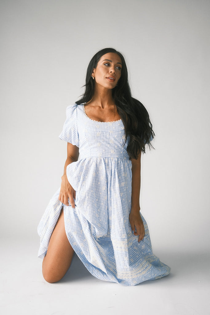 wren midi dress // blue *zoco exclusive*