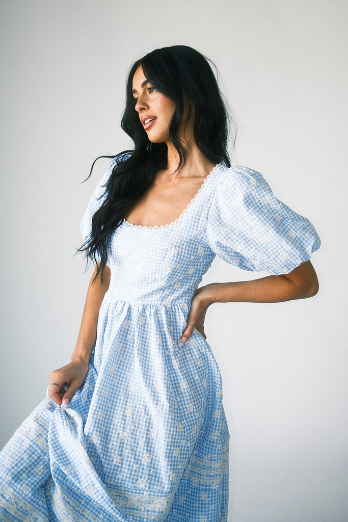 wren midi dress // blue *zoco exclusive*