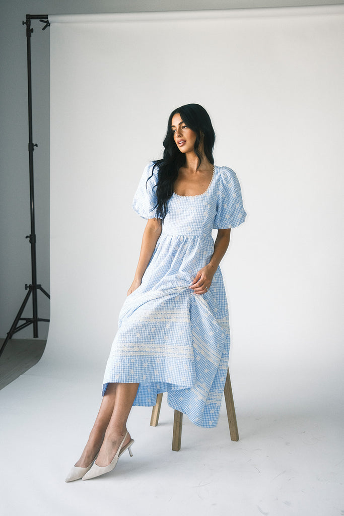 wren midi dress // blue *zoco exclusive*