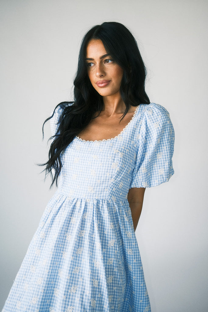 wren midi dress // blue *zoco exclusive*