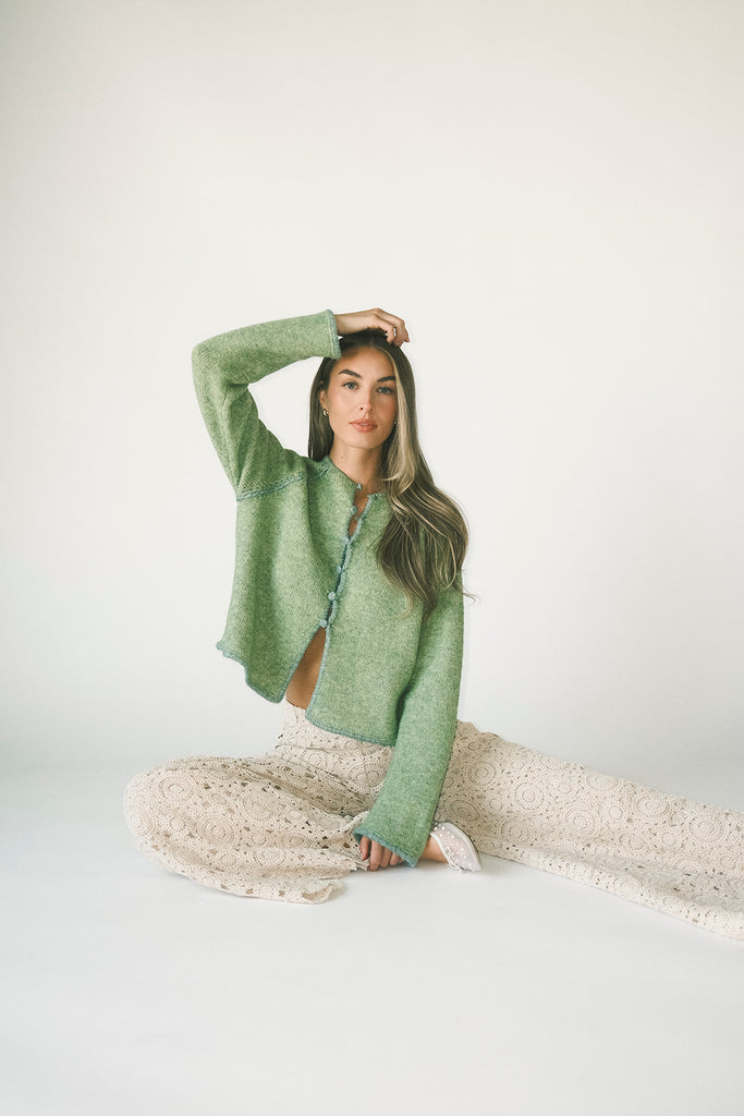 liv cardigan // green *zoco exclusive*