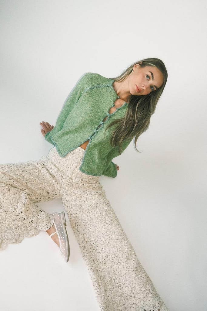 liv cardigan // green *zoco exclusive*