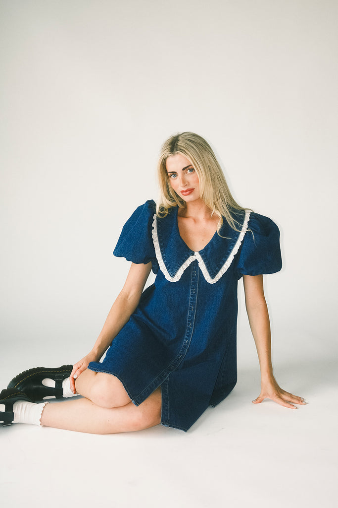 poppy collared dress // denim darling *zoco exclusive*