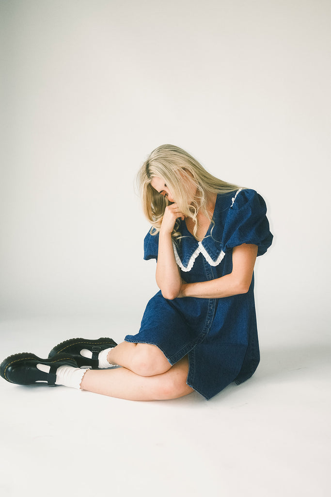 poppy collared dress // denim darling *zoco exclusive*
