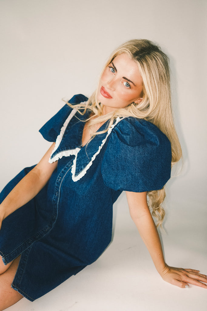 poppy collared dress // denim darling *zoco exclusive*
