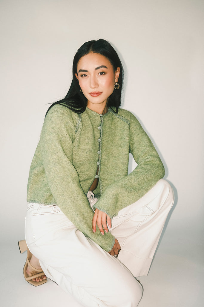 liv cardigan // green *zoco exclusive*
