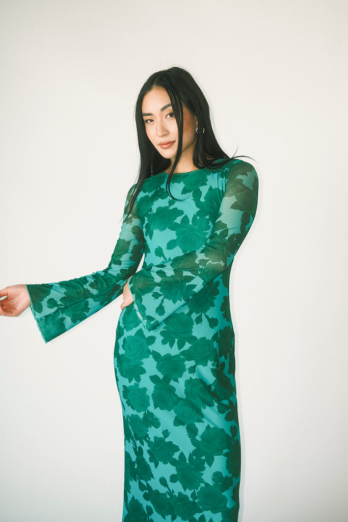 be right there mesh dress // green *zoco exclusive*
