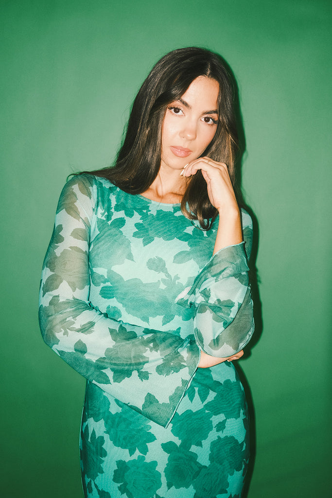 be right there mesh dress // green *zoco exclusive*