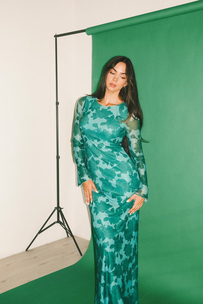 be right there mesh dress // green *zoco exclusive*