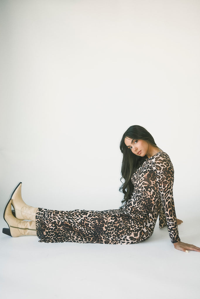 be right there mesh dress // leopard *zoco exclusive*