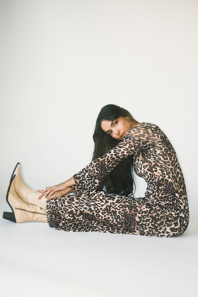be right there mesh dress // leopard *zoco exclusive*