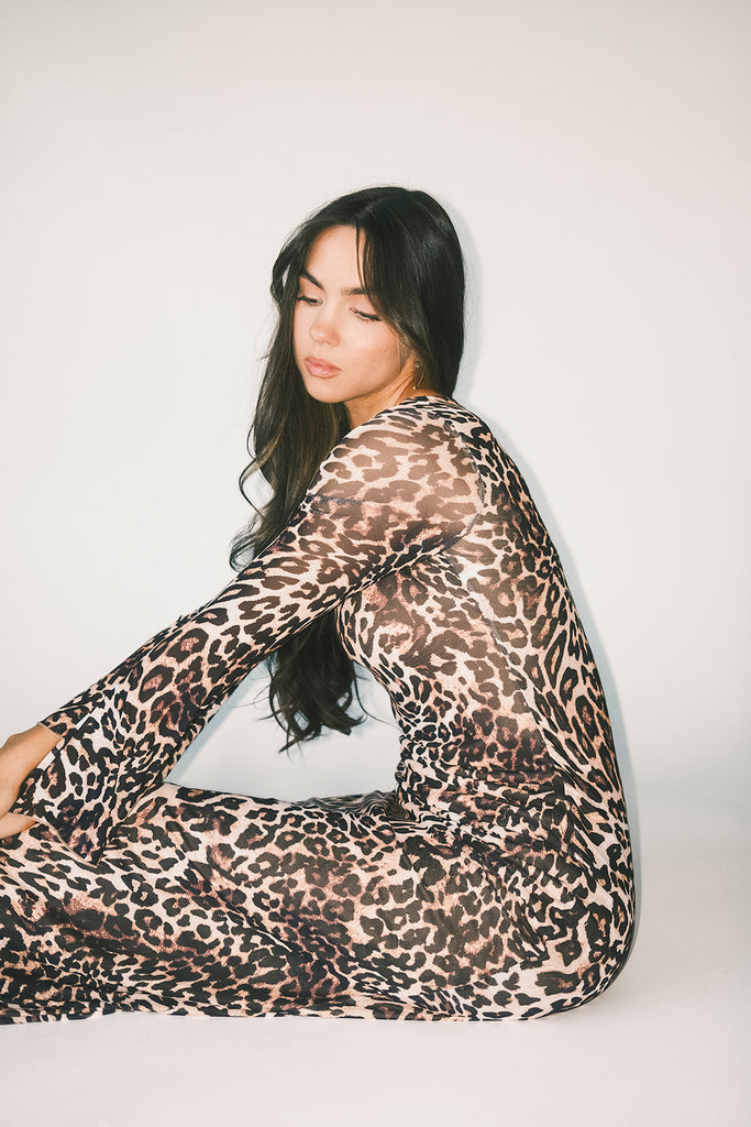 be right there mesh dress // leopard *zoco exclusive*
