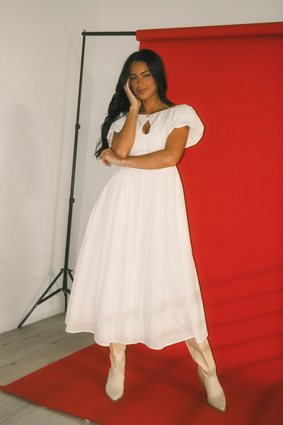 marloe midi dress // white *zoco exclusive* – shop zoco