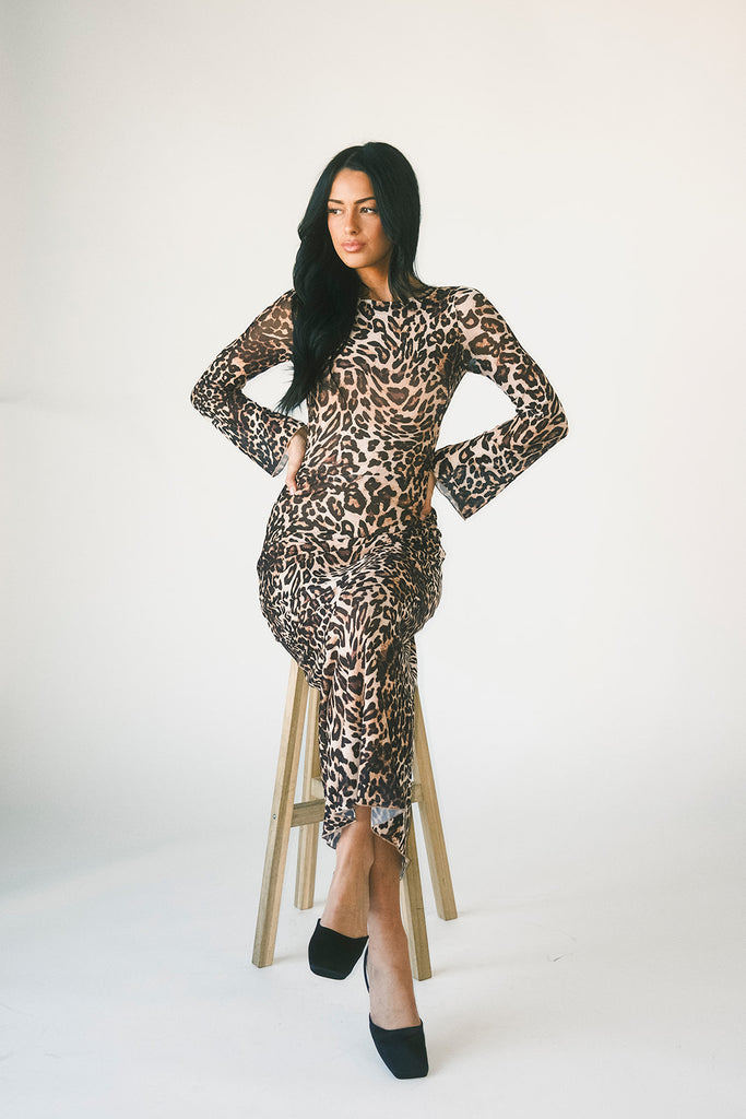 be right there mesh dress // leopard *zoco exclusive*