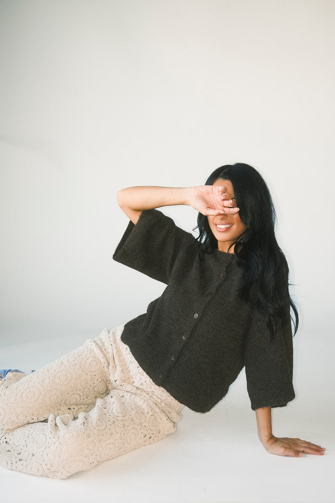 sabrina knit cardigan // chocolate *zoco exclusive*