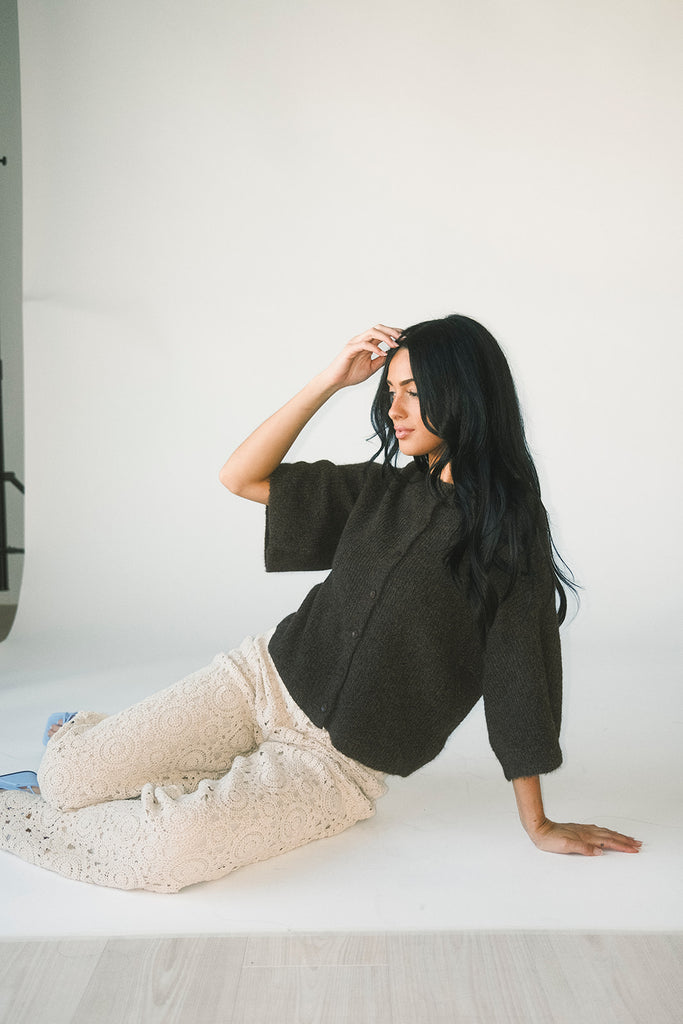 sabrina knit cardigan // chocolate *zoco exclusive*