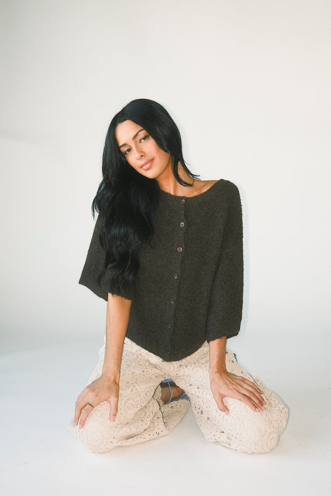 sabrina knit cardigan // chocolate *zoco exclusive*