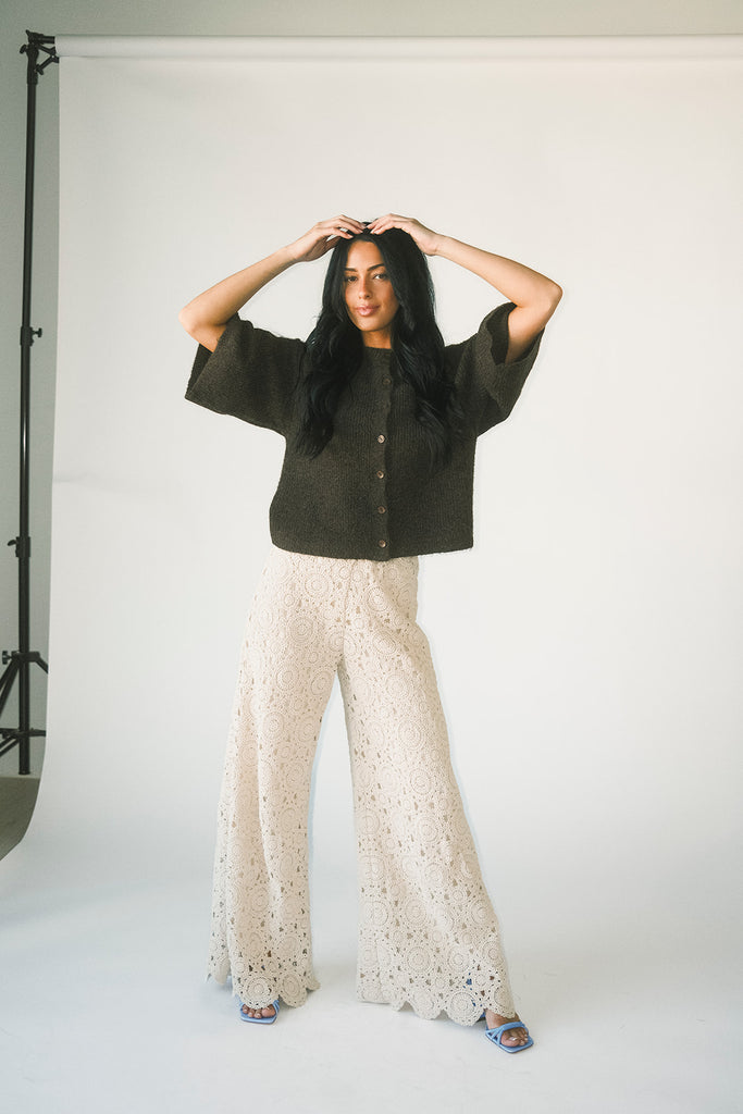 sabrina knit cardigan // chocolate *zoco exclusive*