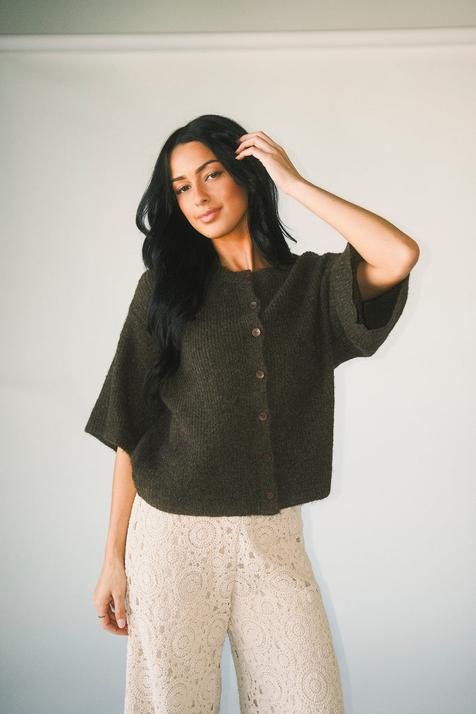 sabrina knit cardigan // chocolate *zoco exclusive*