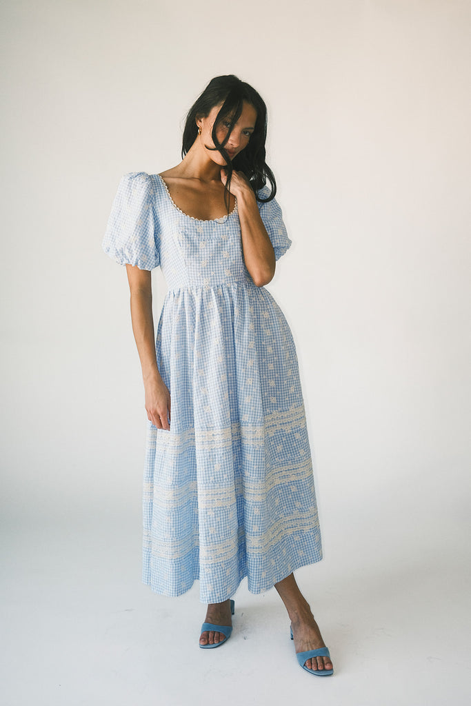 wren midi dress // blue *zoco exclusive*