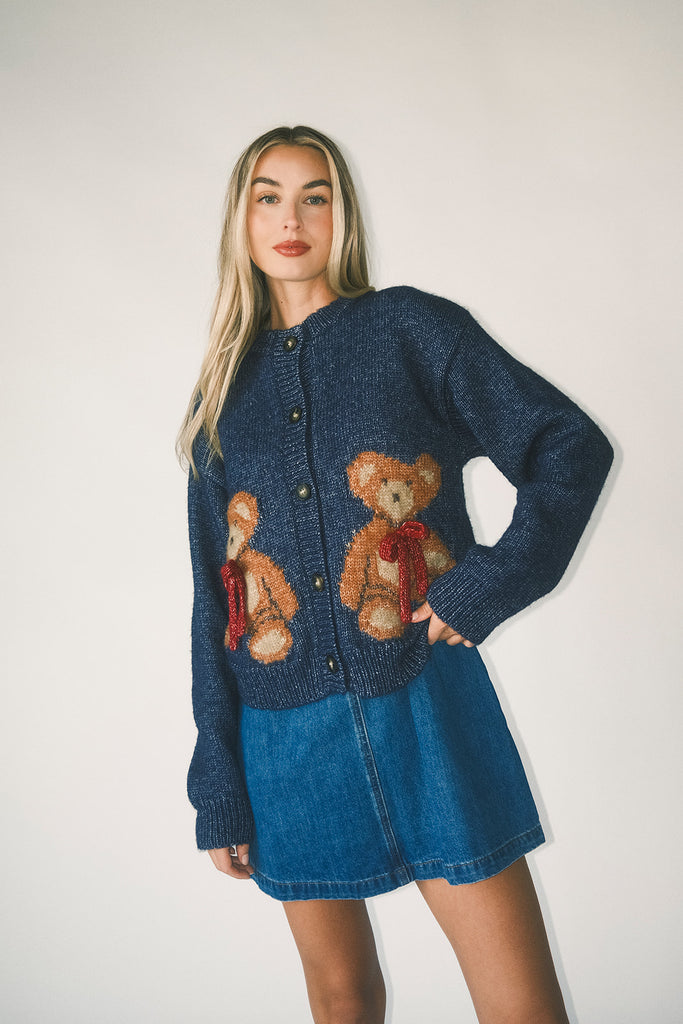 teddy cardigan // navy *restocked*