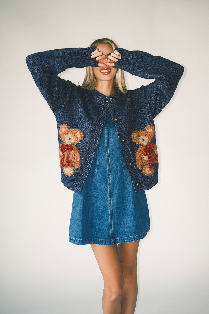 teddy cardigan // navy *restocked*