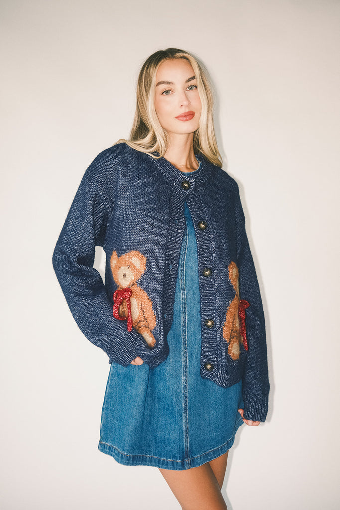 teddy cardigan // navy *restocked*