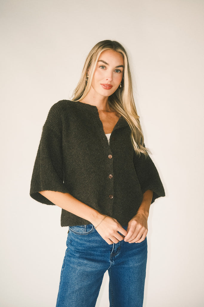 sabrina knit cardigan // chocolate *zoco exclusive*