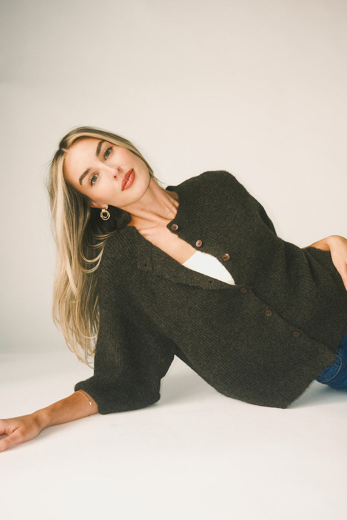 sabrina knit cardigan // chocolate *zoco exclusive*