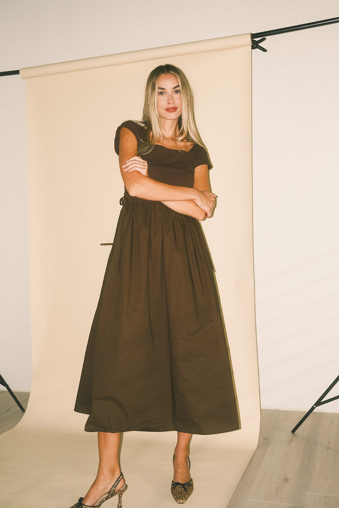 afterglow midi dress // chocolate *zoco exclusive*