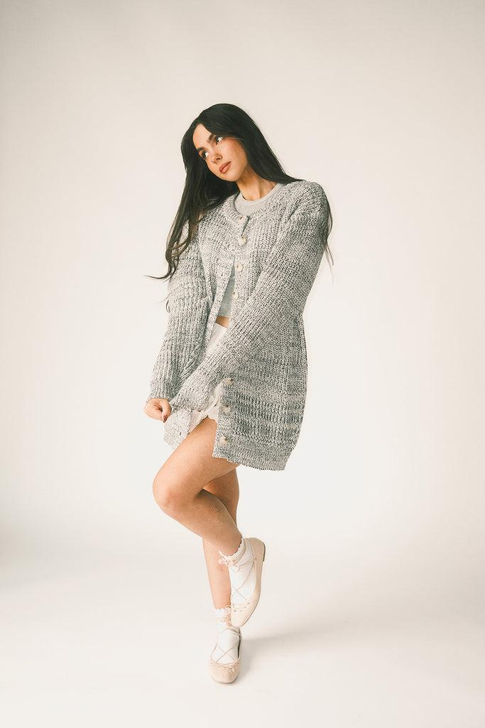 to the moon cardigan // grey *zoco exclusive*