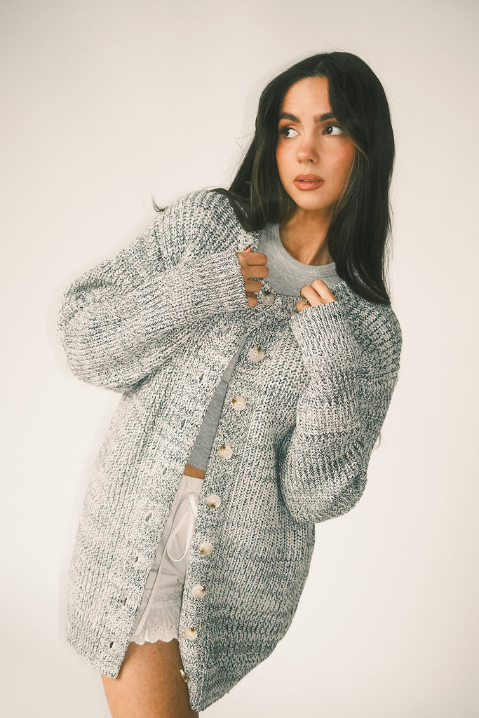 to the moon cardigan // grey *zoco exclusive*