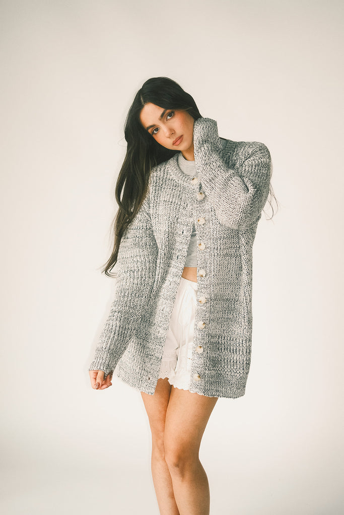 to the moon cardigan // grey *zoco exclusive*