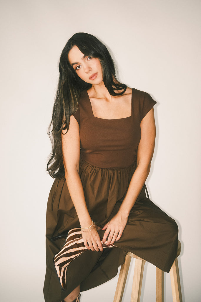 afterglow midi dress // chocolate *zoco exclusive*