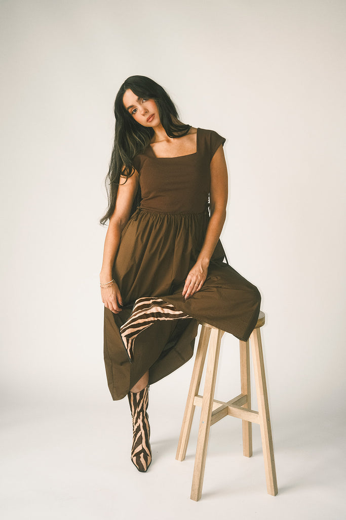afterglow midi dress // chocolate *zoco exclusive*