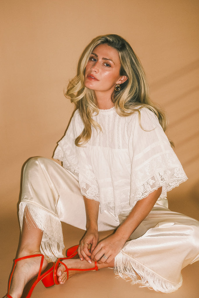 sahara fringe pants // champagne *zoco exclusive*