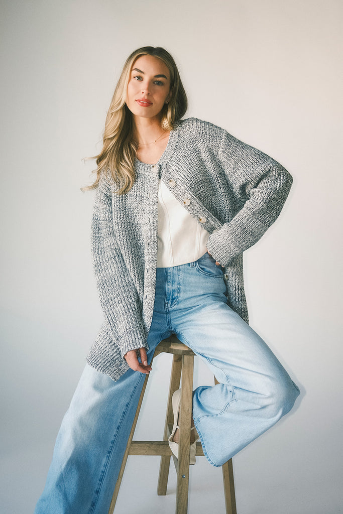 to the moon cardigan // grey *zoco exclusive*