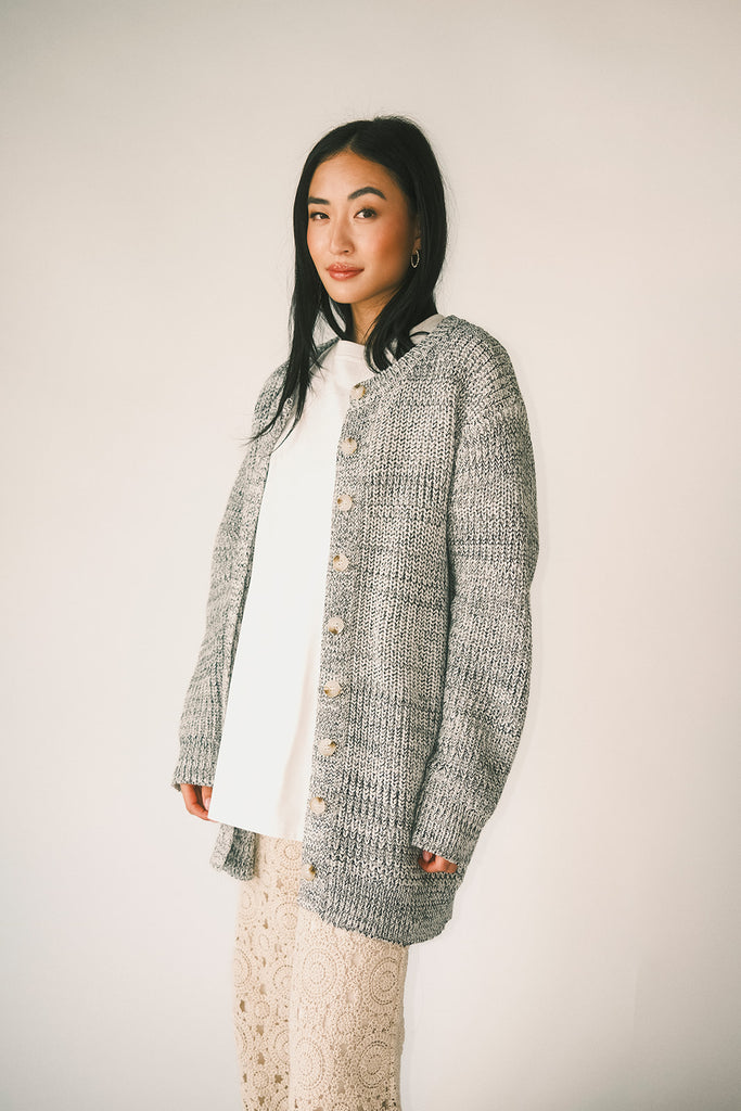 to the moon cardigan // grey *zoco exclusive*