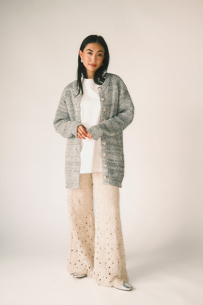 to the moon cardigan // grey *zoco exclusive*