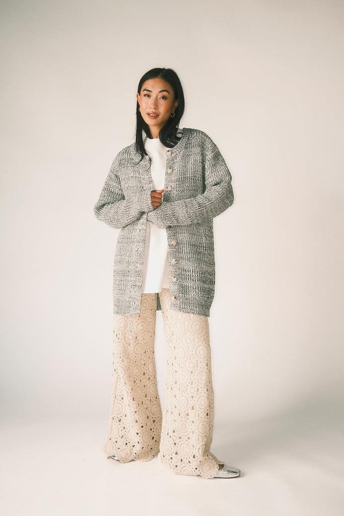 to the moon cardigan // grey *zoco exclusive*