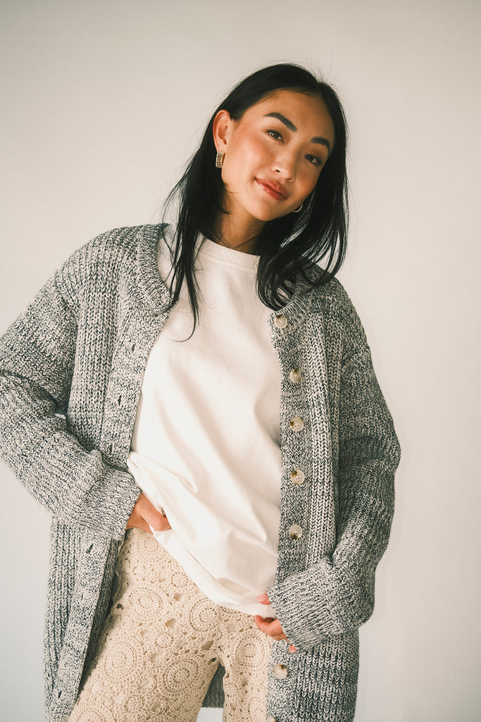 to the moon cardigan // grey *zoco exclusive*