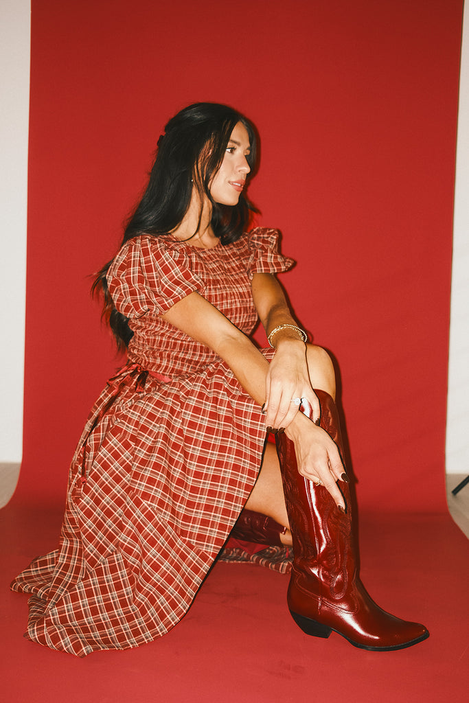 gia smocked dress // red *zoco exclusive*