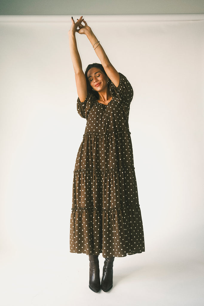 daymaker dress // mocha dot *zoco exclusive*