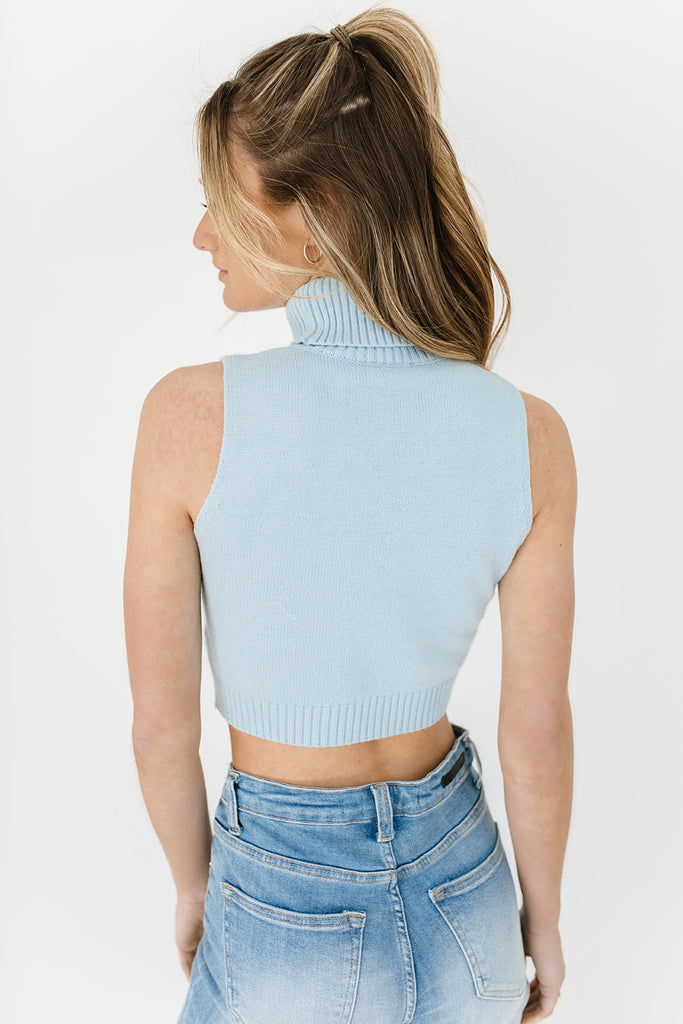 kate turtleneck tank // blue