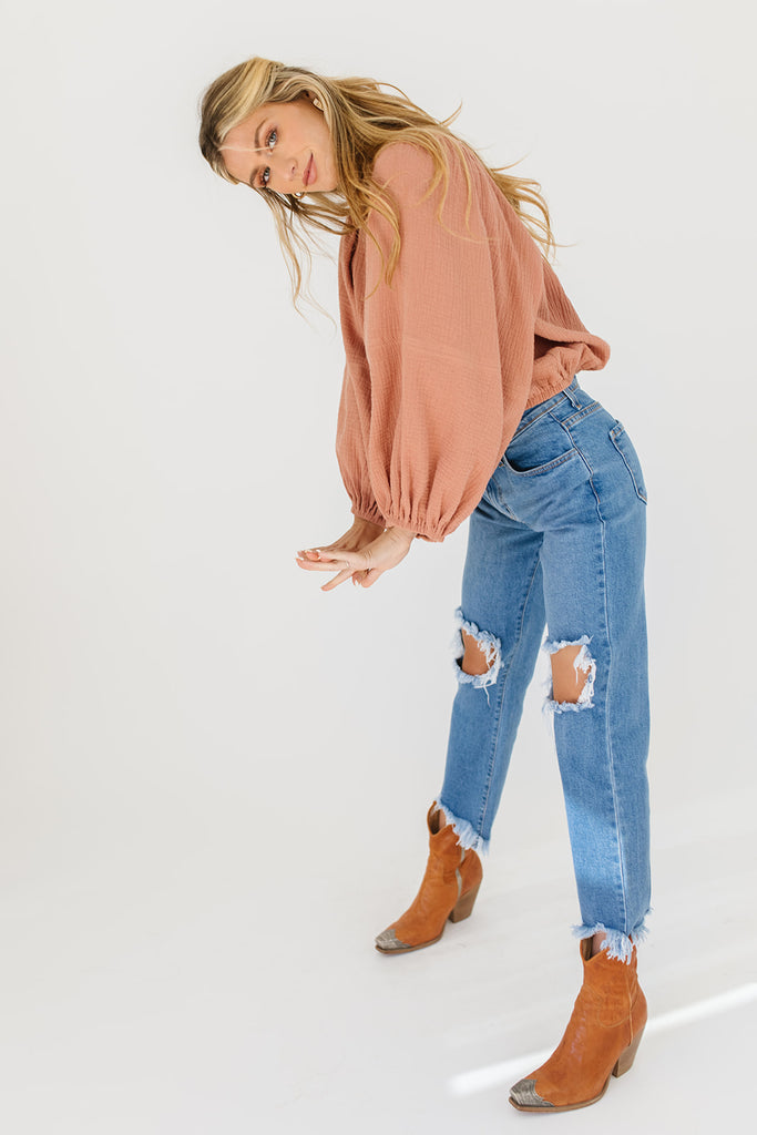 frame top // faded coral