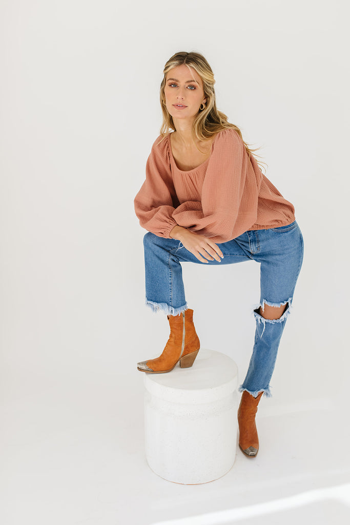 frame top // faded coral