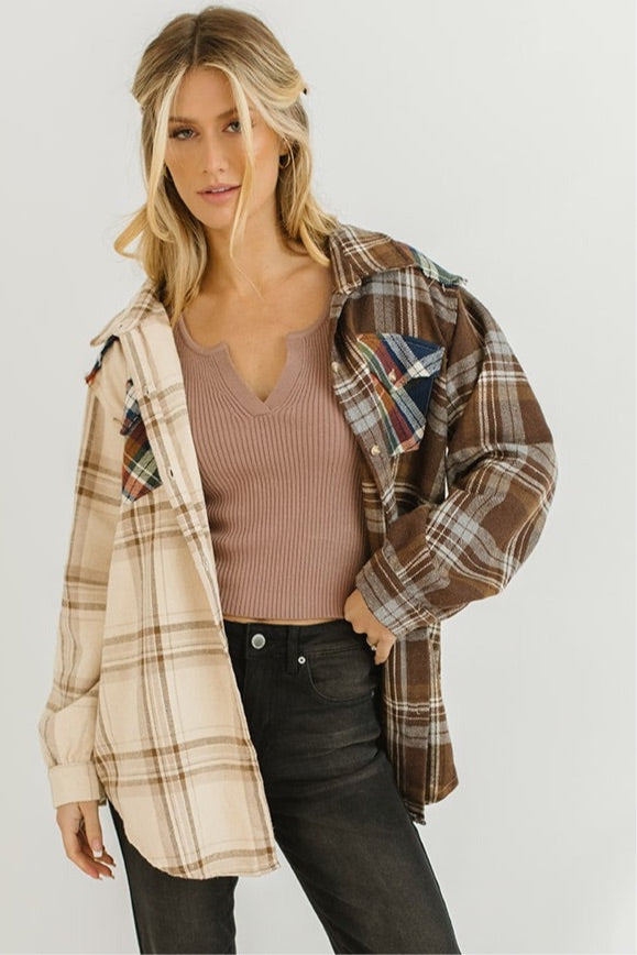 frosty plaid shirt jacket