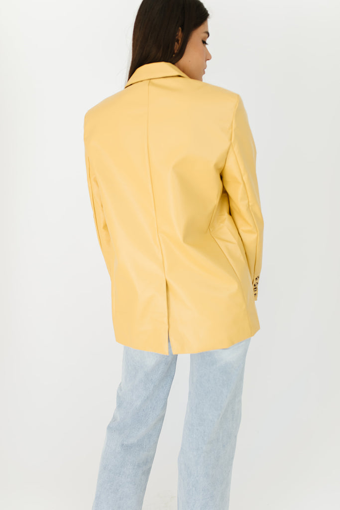 lights out faux leather blazer